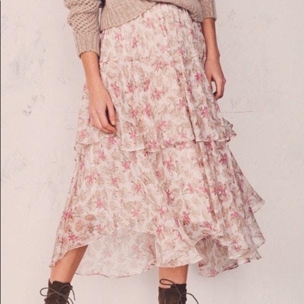 Loveshackfancy Alex skirt in Ivory